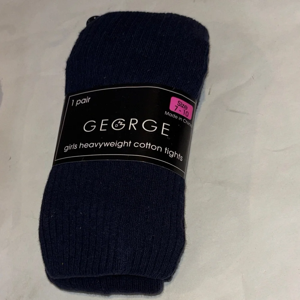 Old Navy Girls Light Pink Tights George Navy Blue winter Tights 7-10 NWT